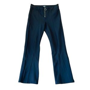 Paige black exposed zipper fly flare stretch pants size 26